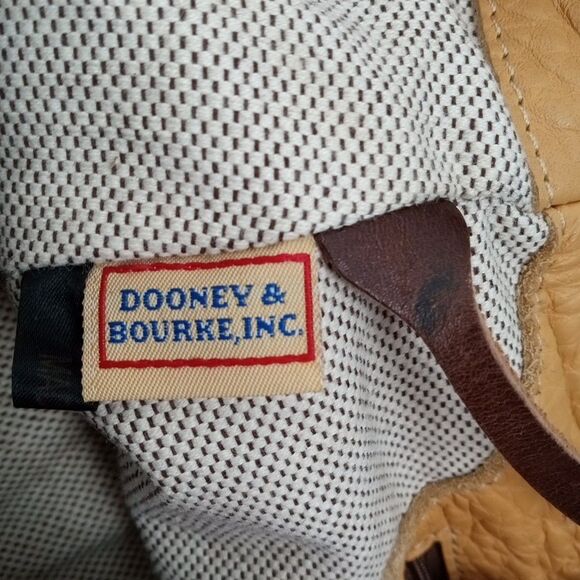 VTG Dooney & Bourke All Weather Mustard Yellow Leather Pebble Shoulder Bag Y2K - Picture 15 of 16